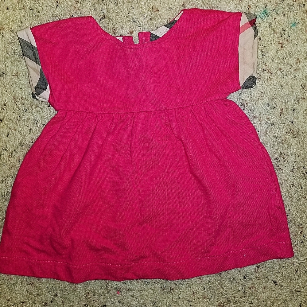 Girls Red Burberry Dress- 12M